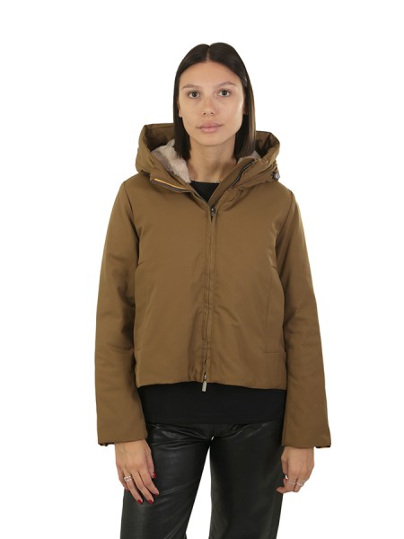 Giubbino K-Way Olga Twill Fur Brown/Corda